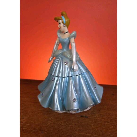 Vintage Disney Princess Cinderella Figurine Rhinestone Trinket Box F.A.B NY - Picture 6 of 14